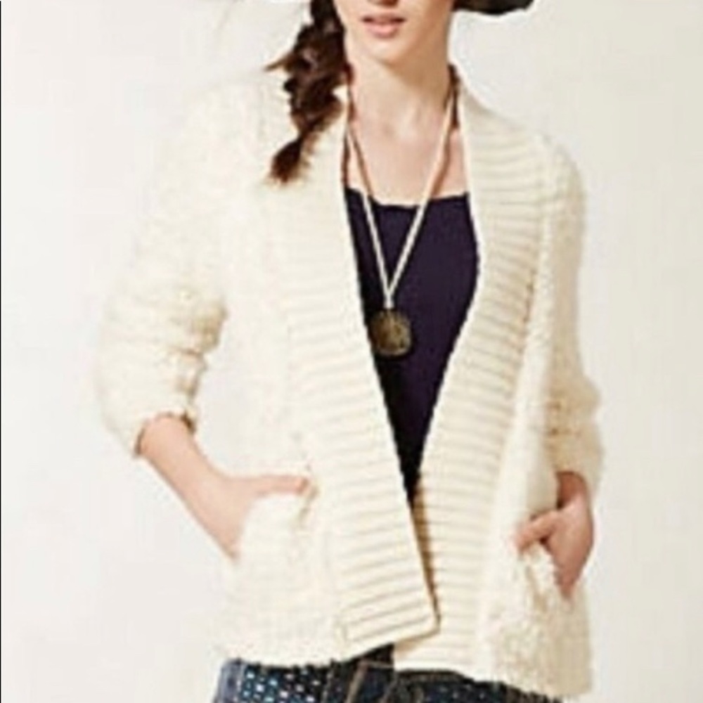 ANTHROPOLOGIE Sleeping on snow Lodge Cloud Sweater Cardigan WOOL CASHMERE BLEND